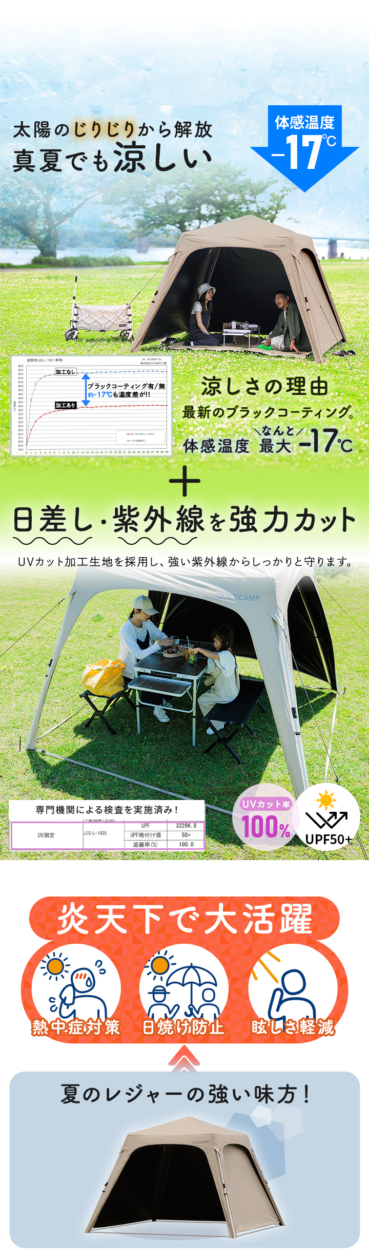 QUICKCAMP（クイックキャンプ） ワンタッチタープ 2.5m タープテント