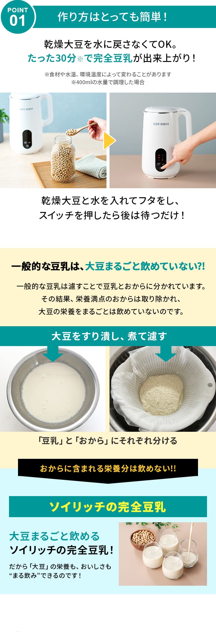 たった30分で完全豆乳のできあがり！