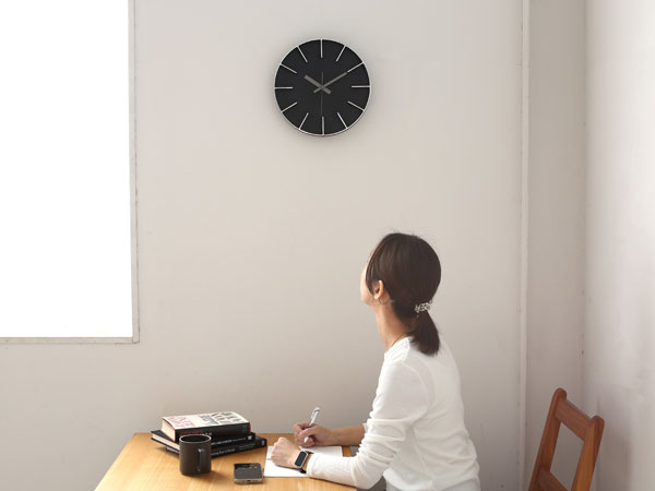 Lemnos Edge Clock (SIZE:M ブラック) AZ 24-08 BK レムノス 壁掛時計 i-32338 | Lemnos | 06