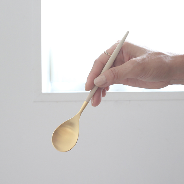 【Cutipol】 MIO デザートスプーン(アイボリーゴールド)CT-MII-GB-08 カトラリー クチポール ミオ i-35531 | Cutipol