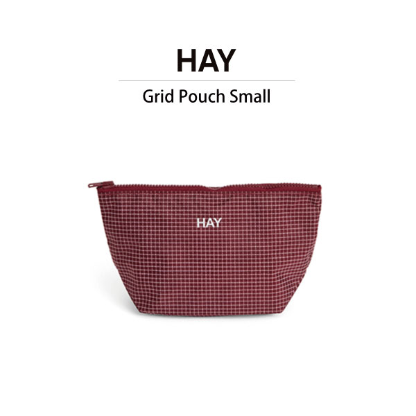 正規取扱店 HAY Grid Pouch small (Burgundy) AF782-A601-AE61 ヘイポーチ i-34936 | 