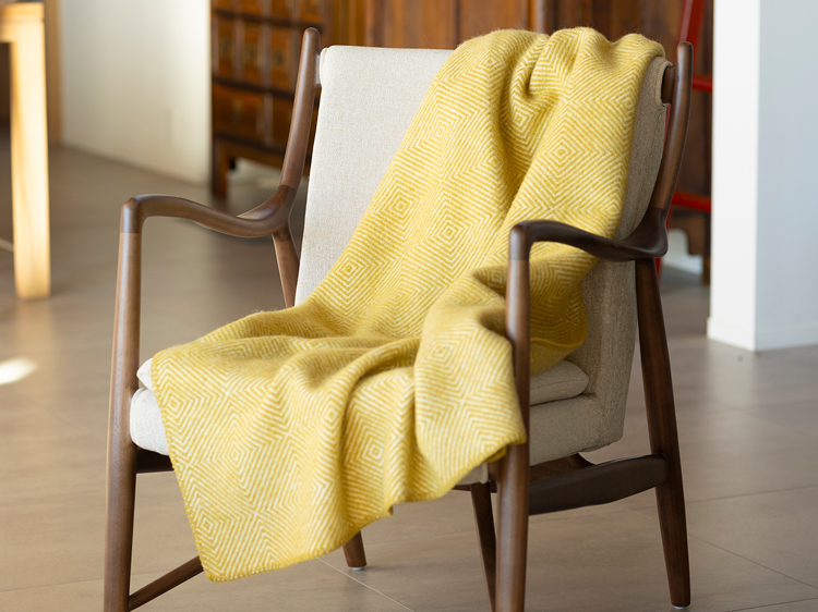 【正規取扱店】KLIPPAN クリッパン リサイクルウール ハーフスロー グースアイ (SIZE:90cm×130cm /イエロー)KP231704 i-33143 | KLIPPAN | 06