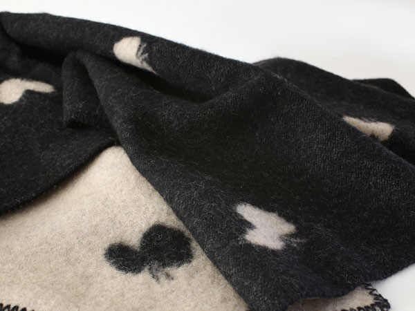 【正規取扱店】KLIPPAN ウールハーフブランケット CHOUCHO  KP892561(90cm×130cm/ブラック)【ミナペルホネン】 i-32282 | KLIPPAN | 06