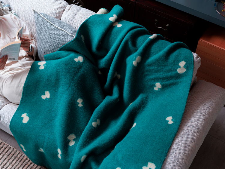 【正規取扱店】KLIPPAN クリッパン ウールシングルブランケット CHOUCHO(SIZE:130cm×180cm ブルーグリーン) KP893070 i-33146 | KLIPPAN | 08