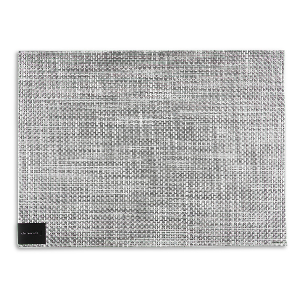 Chilewich チルウィッチ Basketweave RECTANGLE (042:White/Silver) i-25757 | chilewich