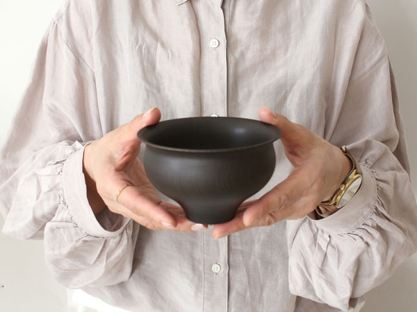 我戸幹男商店 椀 TSUMUGI 汁椀 百合型（ブラック）G1321-18738 i-32114 |  | 09