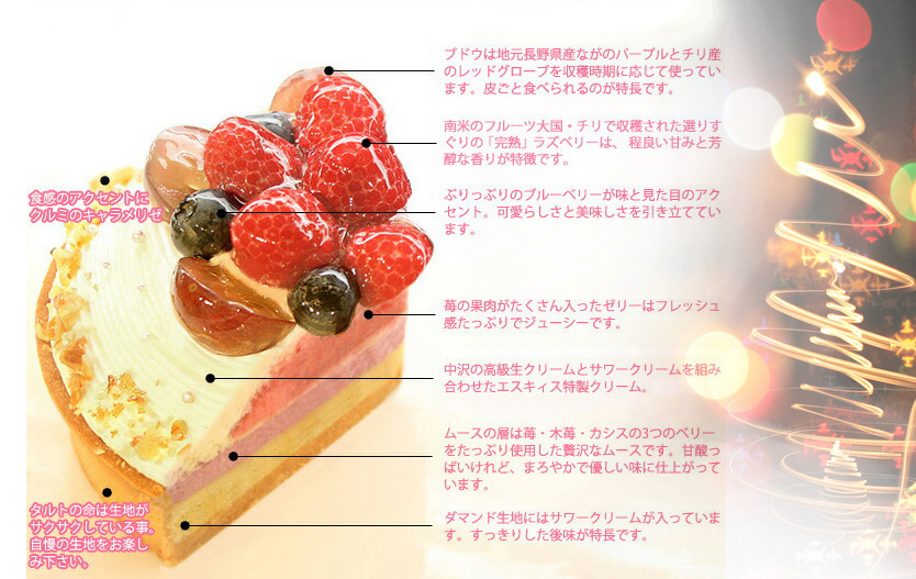 木苺のホワイトクリスマスケーキの中身