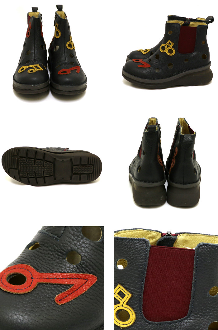 専用です。音符のレザーブーツ 送料無料 ブーツ 音符モチーフ