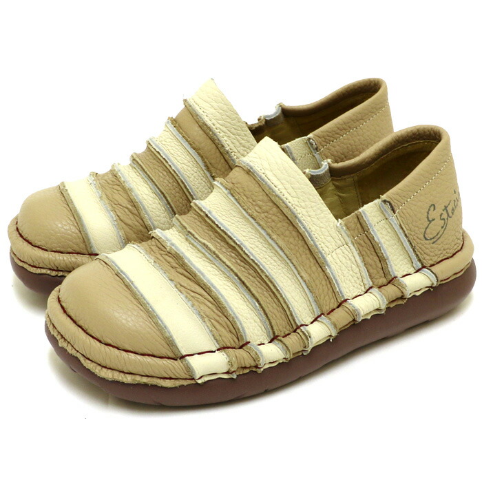 送料無料 レディース SS 春夏 新作 2022 春新作 夏新作 スリッポン ローカット 人気 流行 定番 Estacion TG013 ボーダーレザー コンフォートシューズ カジュアルシューズ 本革 靴 送料無料 スリッポン 靴 レディース エスタシオン スニーカー 本革