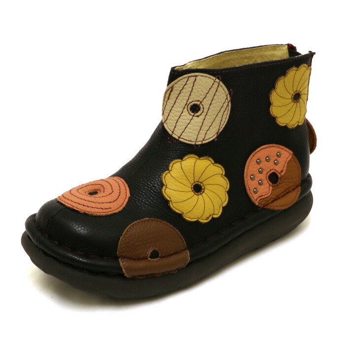 送料無料 Estacion エスタシオン ショートブーツ 本革 ドーナツ