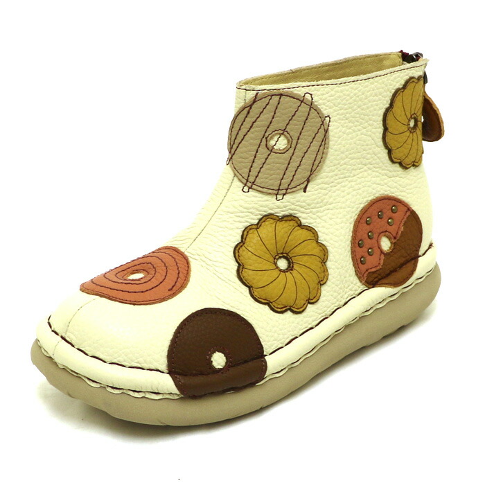 送料無料 Estacion エスタシオン ショートブーツ 本革 ドーナツ