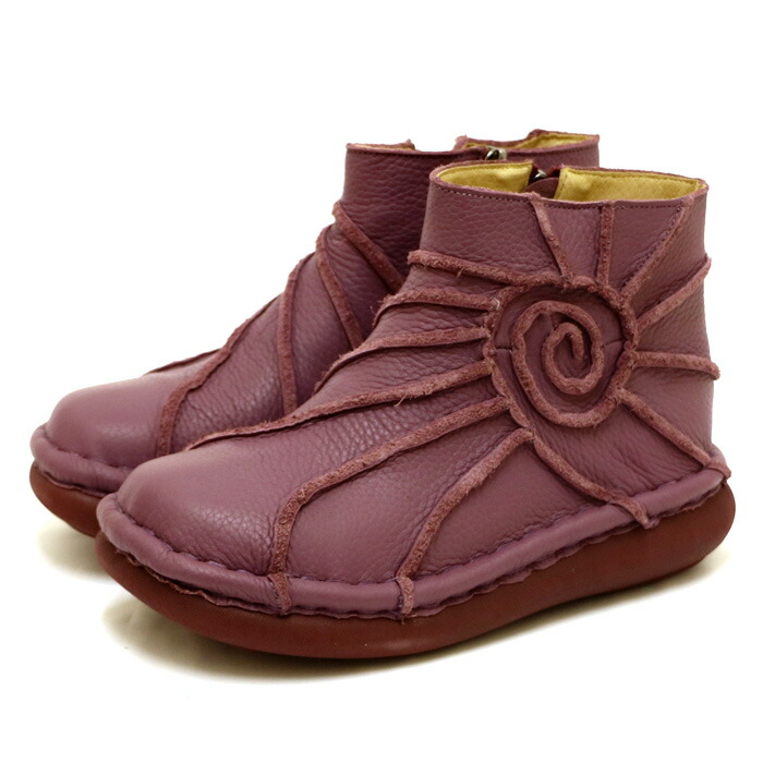 【美品】Estacion〜エスタシオン〜・本革うずまきショートブーツ　Msize 美品】Estacion〜エスタシオン〜・本革うずまきショートブーツ Msize