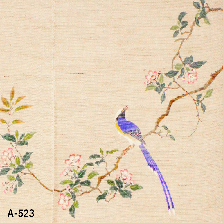 送料無料 暖簾 のれん 万葉舎 手描きのれん 四季花鳥図 (A-523) サイズ