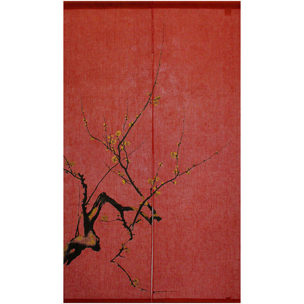 暖簾 のれん 万葉舎 漆染めのれん 梅 (H-392) サイズ：88cm×150cm 素材