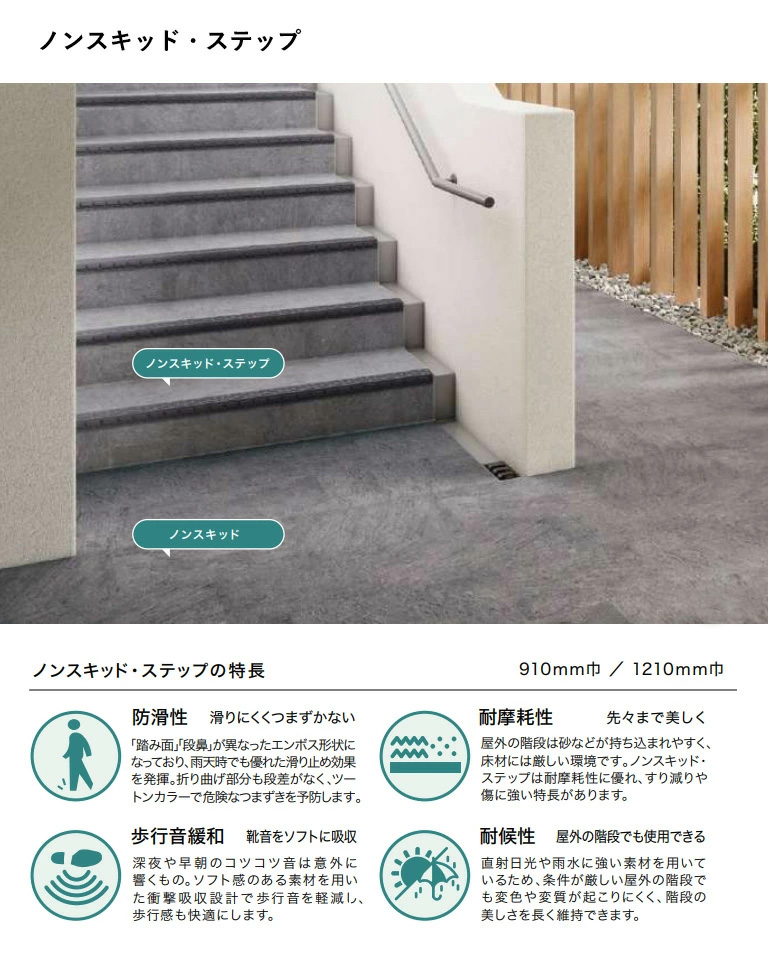 サンゲツ（SANGETSU） □サンゲツ 防滑性ビニルシート ステップ 910mm