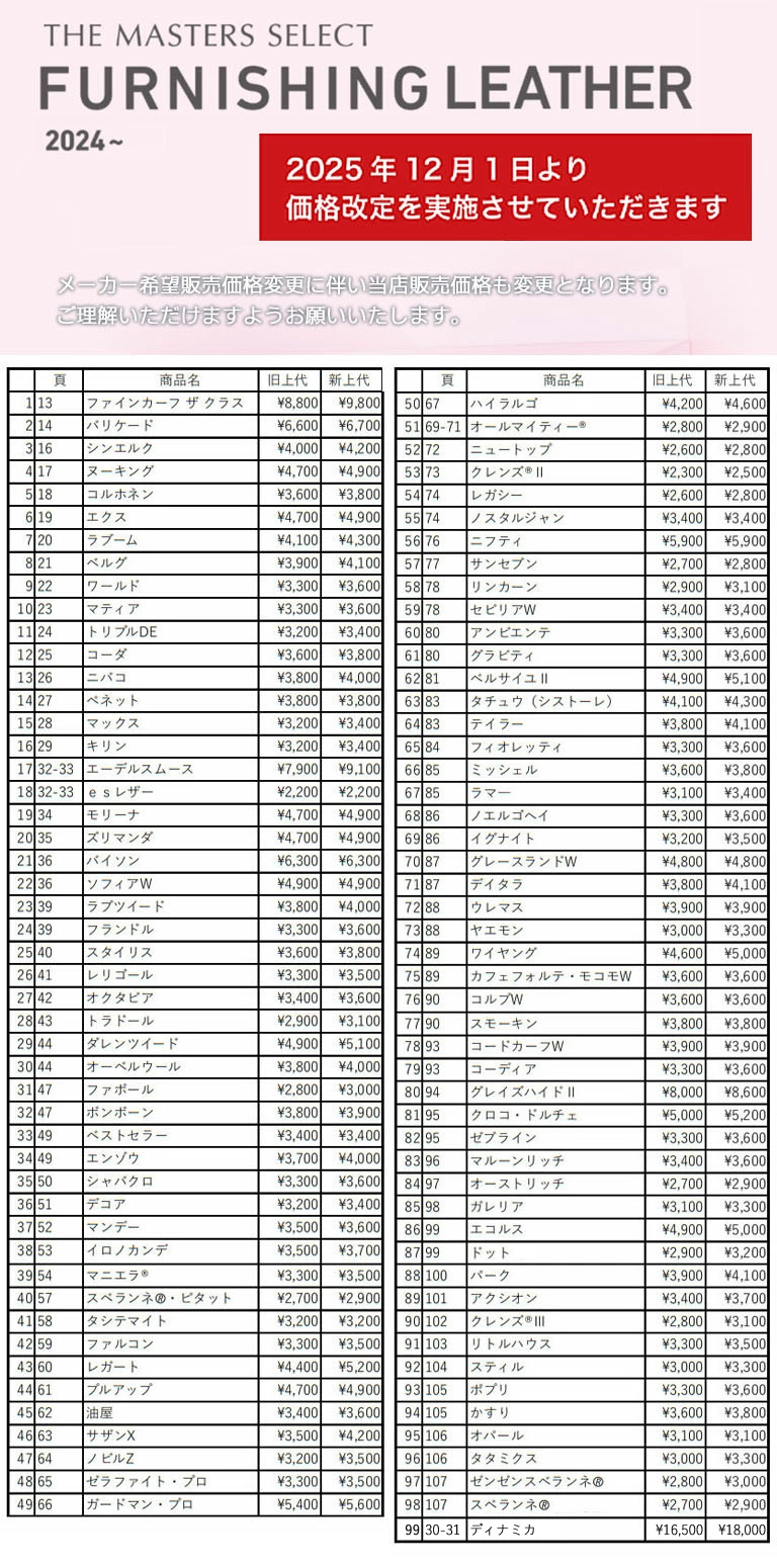 シンコール価格表