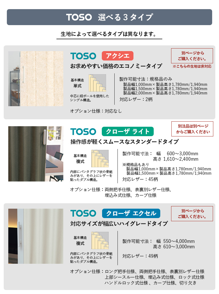 アコーディオンドア TOSO クローザ ライト 規格品 幅1000mm×高さ1740mm