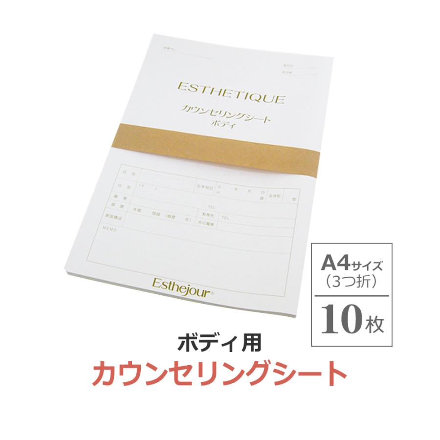 バラ売り10枚 エステティック　カウンセリングシート　ボディ TAKIGAWA（タキガワ）