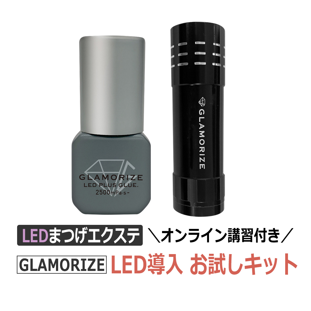 オンライン講習付 LEDグルー GLAMORIZE LED PLUS GLUE.2500 LED 導入お試しキット ミニLEDライト込