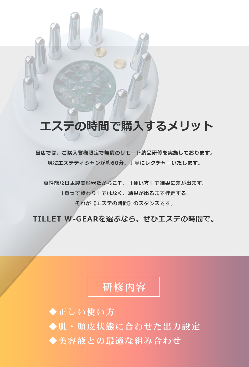 リモート納品研修付 日本製 エレクトロポレーション 美顔器 TILLET