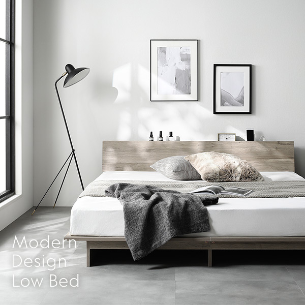 ローベッド 棚付 ステージ無タイプ セミダブル 幅120cm 3ゾーン