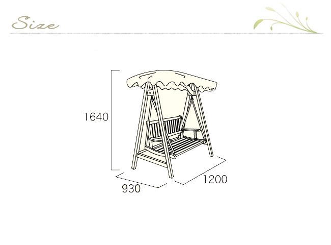 ブランコ 屋外 庭用 木製 ミニスインベンチ ベンチ 幅1200ミリ ガーデンファニチャー 組立品