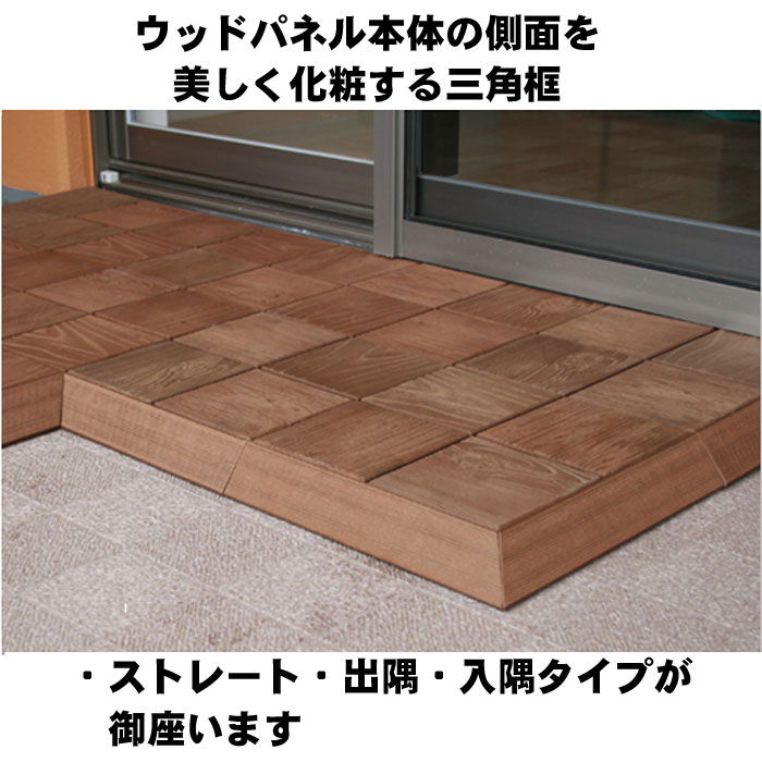 ベランダ ウッドパネル デッキパネル 再生木材 再生プラスチック エス・ウッド Eタイプ（スタンダード）   ブラウン ダークグレー グレー サンディ 幅304×奥行304×高さ50mm 置くだけ ベランダ テラス ウッドデッキ ポーチ 完成品 代引き不可 DIY