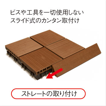 ベランダ ウッドパネル デッキパネル 再生木材 再生プラスチック エス・ウッド Eタイプ（スタンダード）   ブラウン ダークグレー グレー サンディ 幅304×奥行304×高さ50mm 置くだけ ベランダ テラス ウッドデッキ ポーチ 完成品 代引き不可 DIY