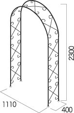 ガーデンアーチ パーゴラ アーチ ベランダ バラ 薔薇 ガーデニング 園芸用品 ガーデンファニチャー ローズガーデン ツル植物・薔薇の誘引 おしゃれ R-N型　図面