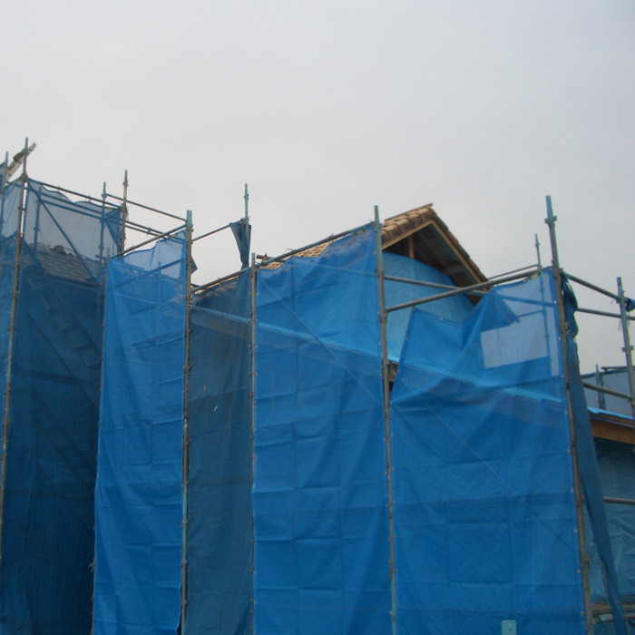 防炎メッシュシート 防炎シート 2類 1.8m×3.4m 15枚 ブルー 青