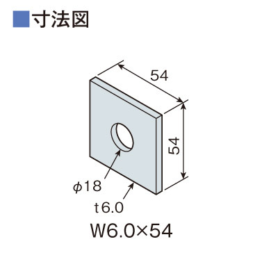 Zマーク 角座金 W6×54×54角 100枚単位 AF4545 補強 締め付け 木造 軸組