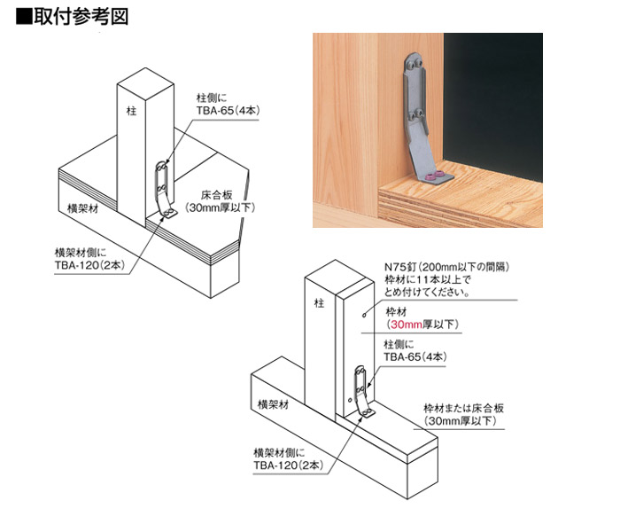 オメガー 柱と横架材の接合 スリムプレート 床合板仕様 AA1531 50個