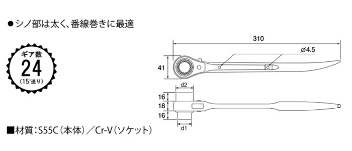 作用工具 コンパクト ボルト ナット 着脱 番線 針金 緊結 締結 ラジエット レンチ