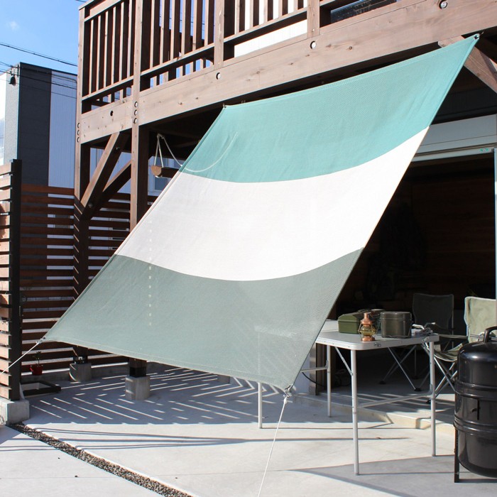 ichiori shade 195×200cm 庭サンシェード イチオリシェード プレーン -ichiori shade plain- （幅195cm×丈