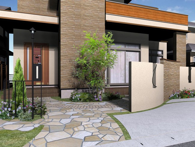 外構施工例 一般洋風01 エストアガーデン 通販 Yahoo ショッピング