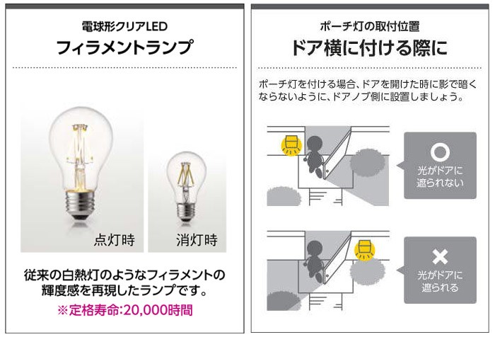 玄関 照明 ポーチ灯 ポーチライト LED付 白熱球40W相当 防雨型 真鍮古