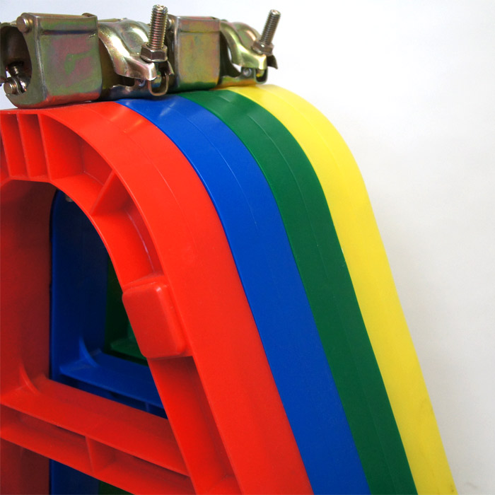 単管バリケード 樹脂 MAスタンド 4色 赤・青・緑・黄色 ポリプロピレン