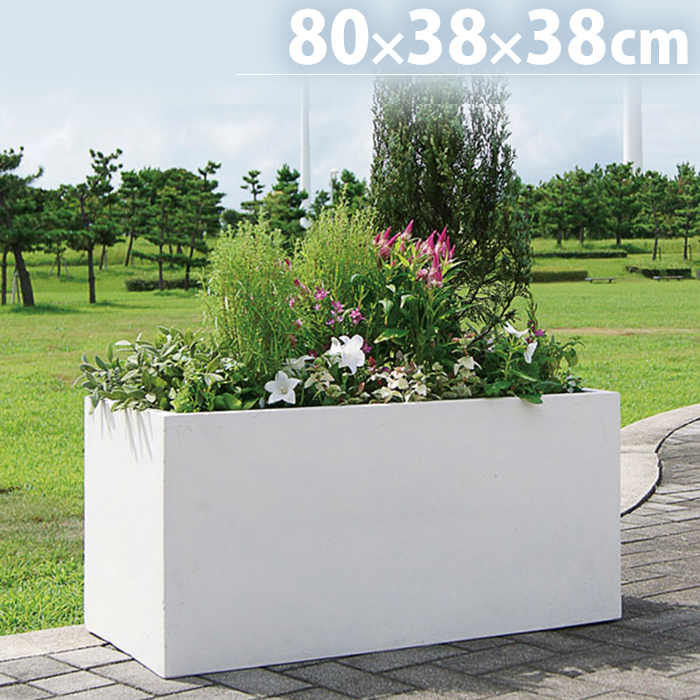 プランター 植木鉢 大型 軽量 長方形 屋外 80 ファイバークレイ ラムダ