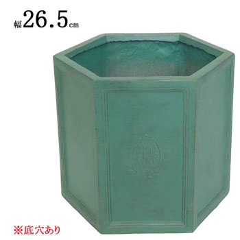 植木鉢 プランター おしゃれ 鉢植え ヘキサゴンポット 5号 white