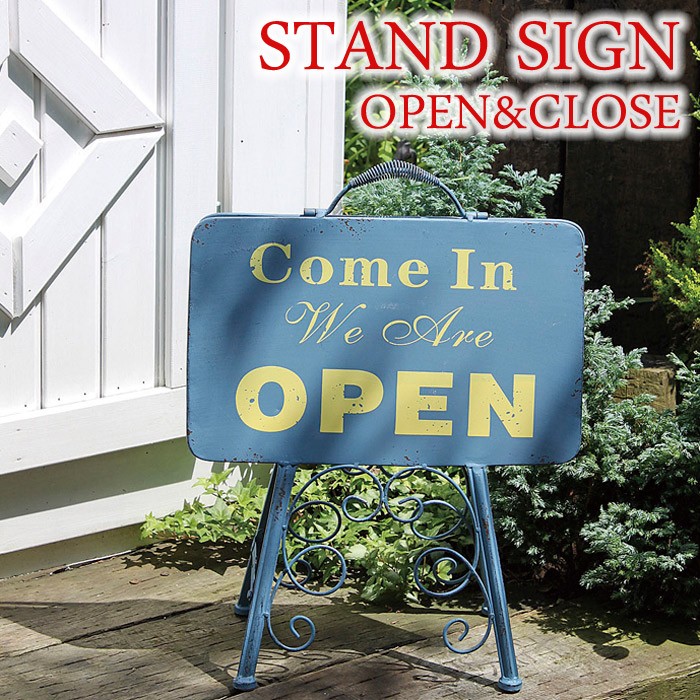 オープン＆クローズ OPEN&CLOSE STAND バードホワイト アイアン サイン 