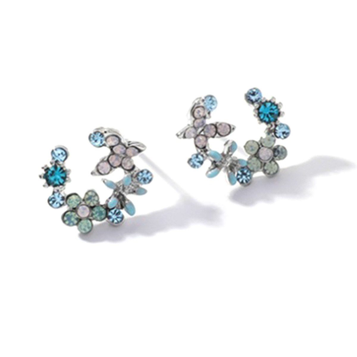 EsuonHappiness ピアス スワロフスキー フラワーリース サークル