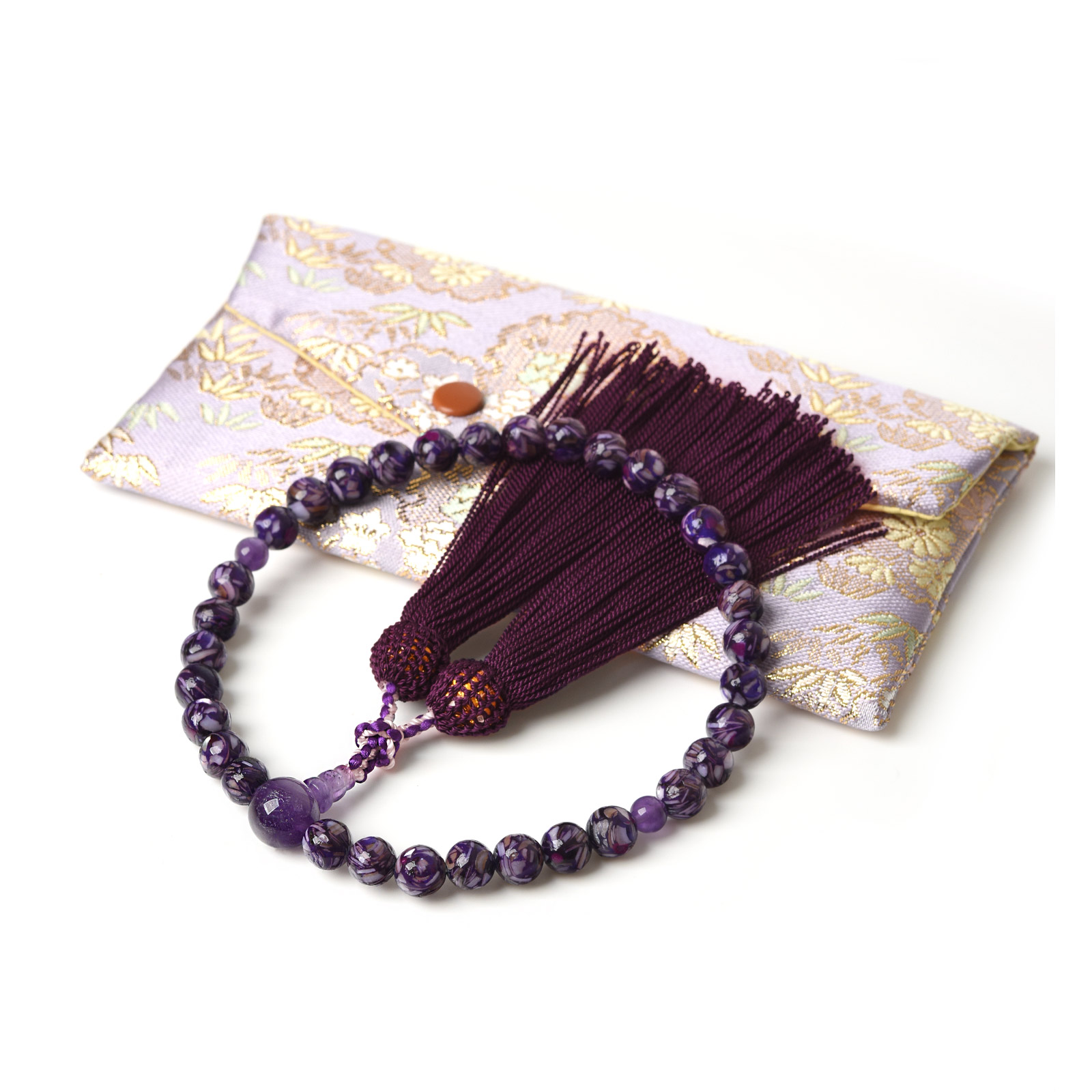 EsuonHappiness 数珠 女性 女性用 螺鈿 圧縮 貝パール 8mm 選べる