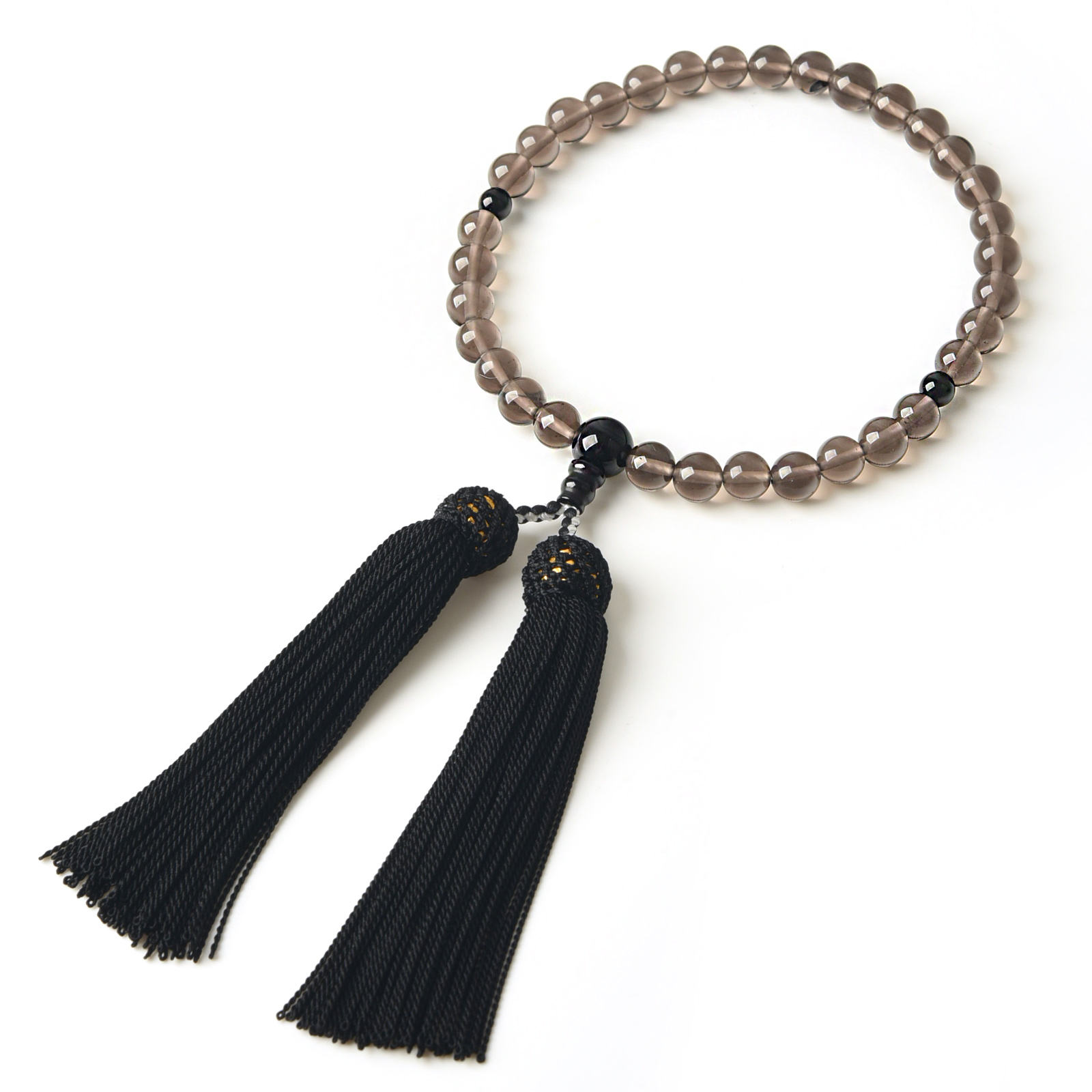 EsuonHappiness 数珠 女性用 男性用 茶水晶 オニキス 8mm 高級 数珠