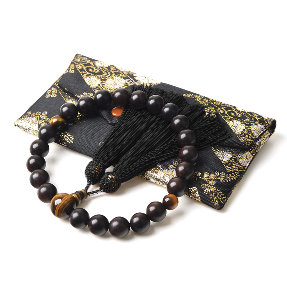 EsuonHappiness 数珠 男性 男性用 選べる 数珠入れ 付 西陣織 金襴