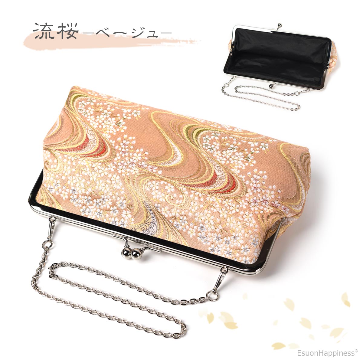 EsuonHappiness 金襴 クラッチバッグ チェーン付きバッグ フォーマル