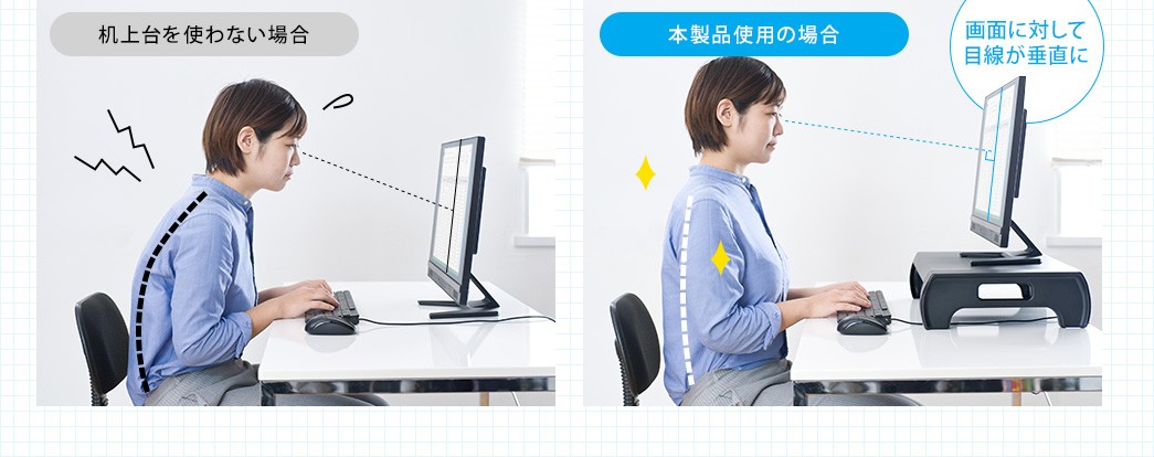 机上台を使わない場合 本製品使用の場合