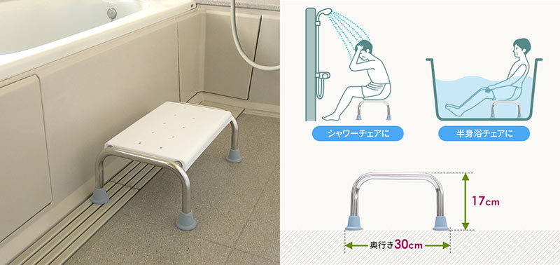 シャワーチェアに、半身浴チェアに