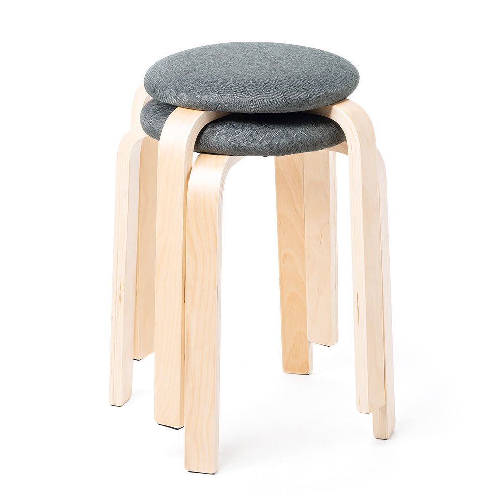 イーサプライ（e-supply） スツール 木製 同色2脚セット 完成品 丸椅子