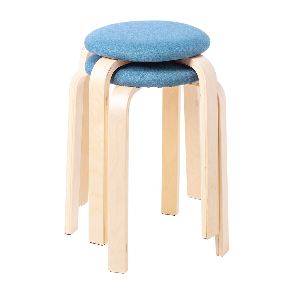 イーサプライ（e-supply） スツール 木製 同色2脚セット 完成品 丸椅子