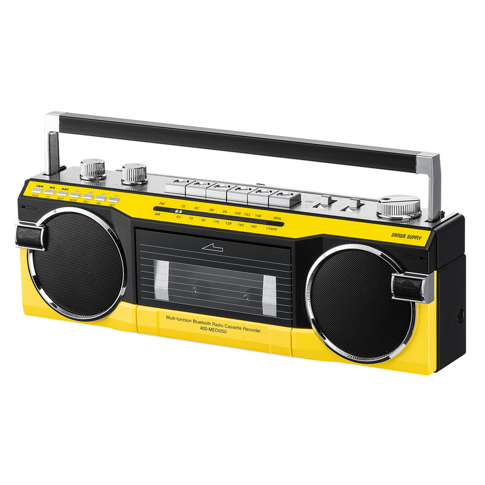 ナショナル　テープ　ラジオ　ラジカセ　レトロ　電池式 SANWA SUPPLY（サンワサプライ） カセットテープ 変換 ラジカセ レトロ